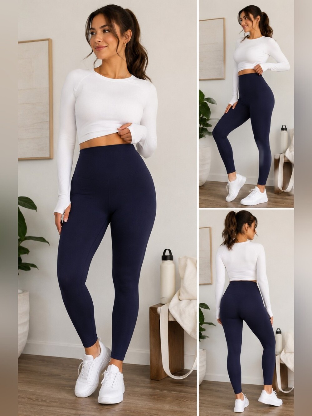 NWT Shapermint Essentials High-Waisted Shaping Leggings Navy Large 10-12